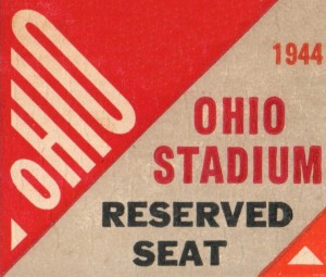 Ohio Stadium Reserved Seat OSU Buckeyes Ticket Stub Art Poster